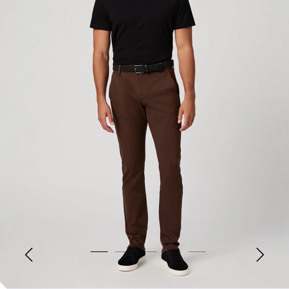 PAIGE Dark Brown Stafford Pants (Stretch Fabric) - Sz: 34W x 30L